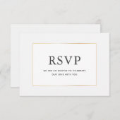 Einfache elegante Gold Wedding RSVP Karte (Vorne/Hinten)