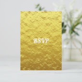 Einfache elegante Gold Wedding RSVP Karte (Stehend Vorderseite)