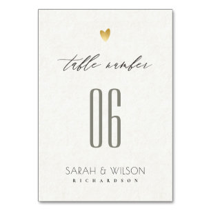 EINFACHE ELEGANTE GOLD-WEISSE TYPOGRAFISCHE TABELK TISCHNUMMER