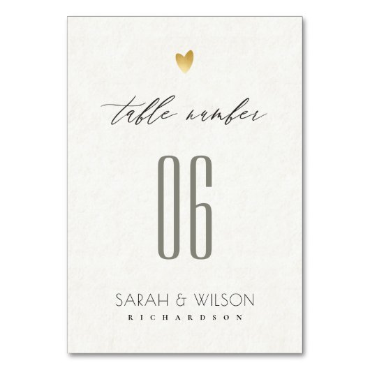 EINFACHE ELEGANTE GOLD-WEISSE TYPOGRAFISCHE TABELK TISCHNUMMER (Rückseite)
