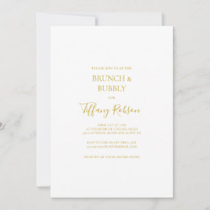 Einfache elegante Goldbrunch- und Brauchdusche Einladung