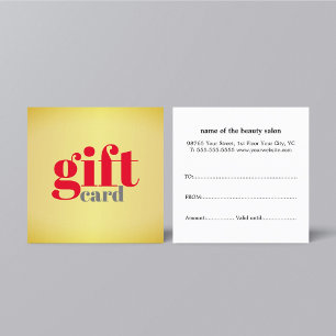 Einfache elegante Golden Red-Gift-Karte Rabattkarte
