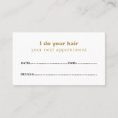 Einfache Elegante Golden White Beauty Terminkarte (Vorderseite)