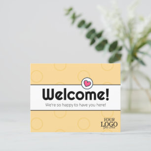 Einfache Elegante Golden Yellow Business Willkomme Postkarte