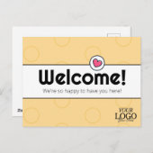 Einfache Elegante Golden Yellow Business Willkomme Postkarte (Vorne/Hinten)