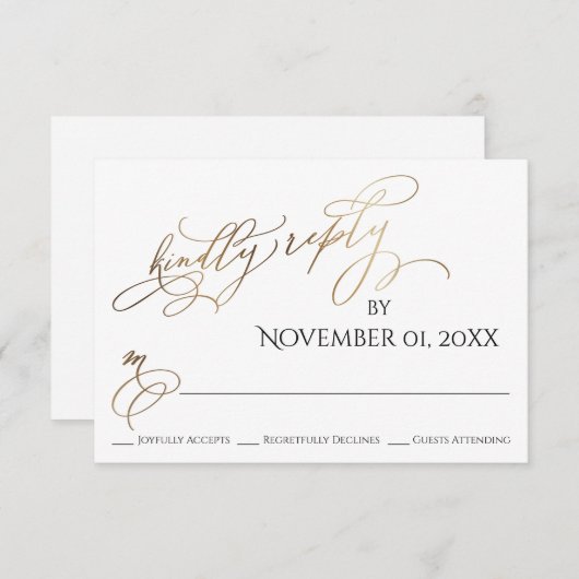 Einfache, elegante, goldene Antwort (Vorne/Hinten)