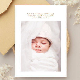 Einfache Elegante Goldene Beschriftung Foto Baby S Dankeskarte