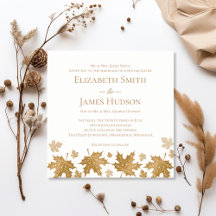 Einfache elegante goldene Herbst-Blatt Hochzeitsei
