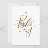 Einfache Elegante Goldene Initialen Hochzeit Dankeskarte (Vorderseite)