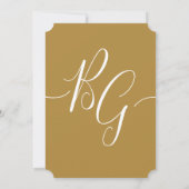 Einfache elegante Goldene Initialen Hochzeit Einla Einladung (Rückseite)