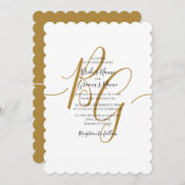 Einfache elegante Goldene Initialen Hochzeit Einla Einladung (Vorne/Hinten)