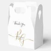 Einfache Elegante Goldene Initialen Hochzeit Geschenkschachtel (Geöffnet)