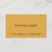 Einfache Elegante goldene Textur Hintergrund Visitenkarte (Rückseite)