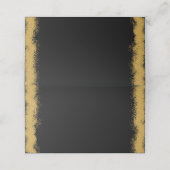 Einfache elegante, goldfarbene Edge Black Platzkar Platzkarte (Außenseite Aufgefaltet)