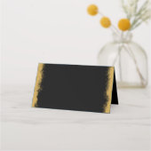 Einfache elegante, goldfarbene Edge Black Platzkar Platzkarte (Vorderseite)