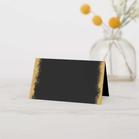 Einfache elegante, goldfarbene Edge Black Platzkar Platzkarte (Vorderseite)