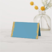 Einfache elegante goldfarbene Edge Blue Platzkarte (Rückseite)