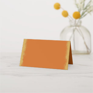 Einfache elegante goldfarbene Edge Orange-Platzkar Platzkarte