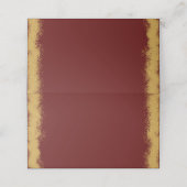 Einfache, elegante, goldfarbene Edge Red Platzkart Platzkarte (Außenseite Aufgefaltet)
