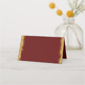 Einfache, elegante, goldfarbene Edge Red Platzkart Platzkarte (Rückseite)