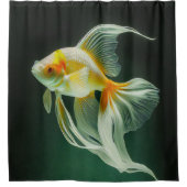 Einfache Elegante Goldfish Digitale Kunstwerke | Duschvorhang (Vorderseite)