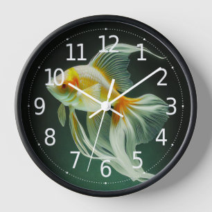 Einfache Elegante Goldfish Digitale Kunstwerke   Uhr