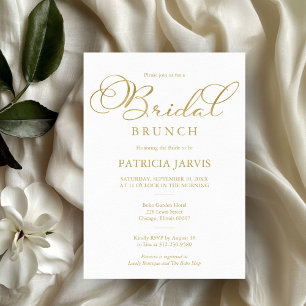 Einfache elegante Goldfolien-Schrift Brunch zur Ho Einladung