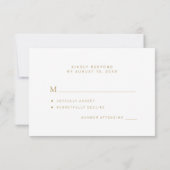 Einfache, elegante Goldkalligraphie-Hochzeit RSVP Karte (Rückseite)