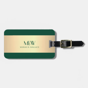 Einfache elegante Goldmetall-mit Monogramm Bezeich Gepäckanhänger