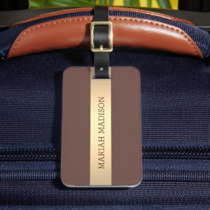 Einfache elegante Goldmetall-mit Monogramm Bezeich Gepäckanhänger