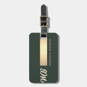 Einfache elegante Goldmetall-mit Monogramm Bezeich Gepäckanhänger (Vorderseite vertikal)