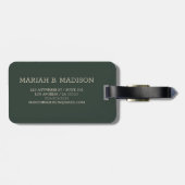 Einfache elegante Goldmetall-mit Monogramm Bezeich Gepäckanhänger (Rückseite horizontal)