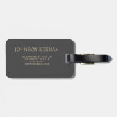 Einfache elegante Goldmetall-mit Monogramm Bezeich Gepäckanhänger (Rückseite horizontal)