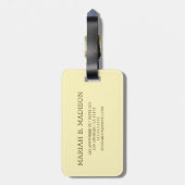 Einfache elegante Goldmetall-mit Monogramm Bezeich Gepäckanhänger (Rückseite vertikal)