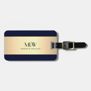 Einfache elegante Goldmetall-mit Monogramm Bezeich Gepäckanhänger