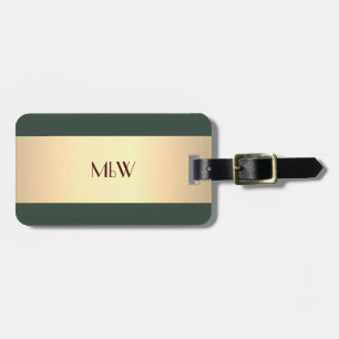 Einfache elegante Goldmetall-mit Monogramm Bezeich Gepäckanhänger