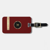 Einfache elegante Goldmetall-mit Monogramm Bezeich Gepäckanhänger (Vorderseite horizontal)