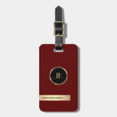 Einfache elegante Goldmetall-mit Monogramm Bezeich Gepäckanhänger (Vorderseite vertikal)