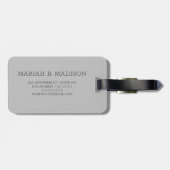 Einfache elegante Goldmetall-mit Monogramm Bezeich Gepäckanhänger (Rückseite horizontal)