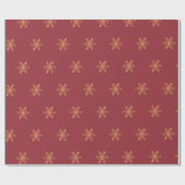 Einfache, elegante Goldschneeflocken Rote Weihnach Geschenkpapier (Flach)