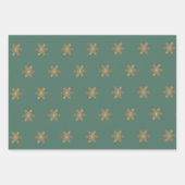 Einfache, elegante Goldschneeflocken Weihnachten Geschenkpapier Set (Vorderseite 3)