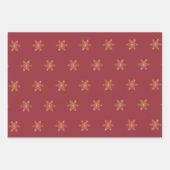 Einfache, elegante Goldschneeflocken Weihnachten Geschenkpapier Set (Vorderseite 2)