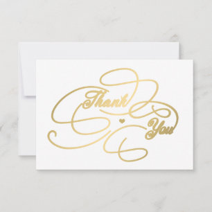 Einfache, elegante Goldschrift Dankeskarte