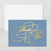 Einfache, elegante Goldschrift Dankeskarte (Vorne/Hinten)