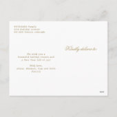 Einfache elegante Goldschrift Frohe Weihnachten (Rückseite)