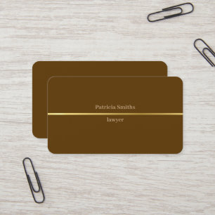 Einfache elegante Goldstreifen-Anwältin Brown Visitenkarte