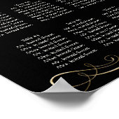 Einfache, elegante Goldwirbelstube Schwarze Hochze Poster (Ecke)