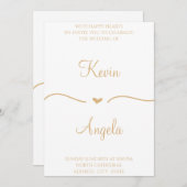 Einfache elegante Goldwochenende Einladung (Vorne/Hinten)