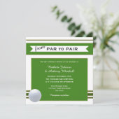 Einfache Elegante Golf Thema Hochzeit Einladung (Stehend Vorderseite)