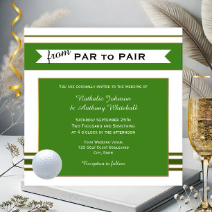 Einfache Elegante Golf Thema Hochzeit Einladung